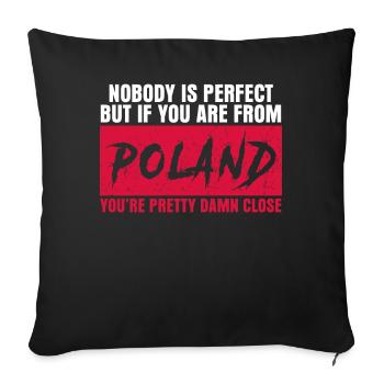 Poland slogan Polish flag Pole - Sofa pillow with filling 45cm x 45cm - black - Front