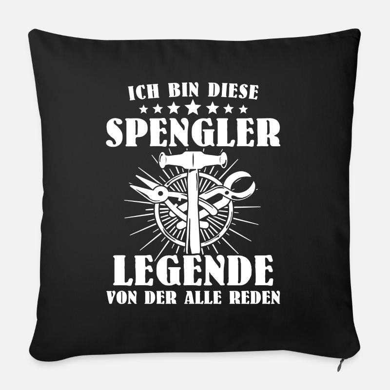 Spengler Bauspengler Karosseriespengler - Sofakissen mit Füllung 45 x 45 cm - Schwarz
