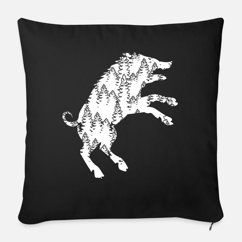 Chasseurs de sanglier Chasse Chasseur de sanglier - Coussin et housse de 45 x 45 cm - noir