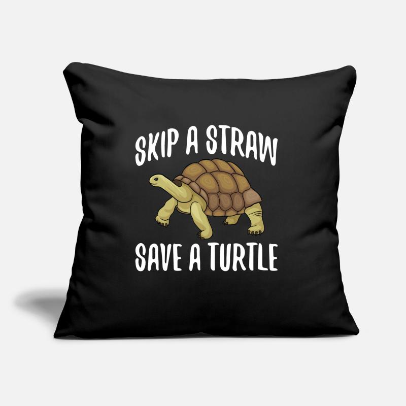 Skip A Straw Save A Turtle for all Turtle fans Sofa pillow with filling 45cm x 45cm
