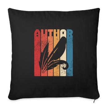 Author - Sofa pillow with filling 45cm x 45cm - black - Front