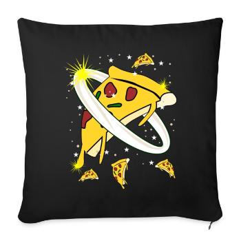 Pizza Space Astronaut Pizzas - Sofa pillow with filling 45cm x 45cm - black - Front