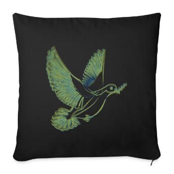 Dove of Peace Peace for Ukraine - Sofa pillow with filling 45cm x 45cm - black - Front