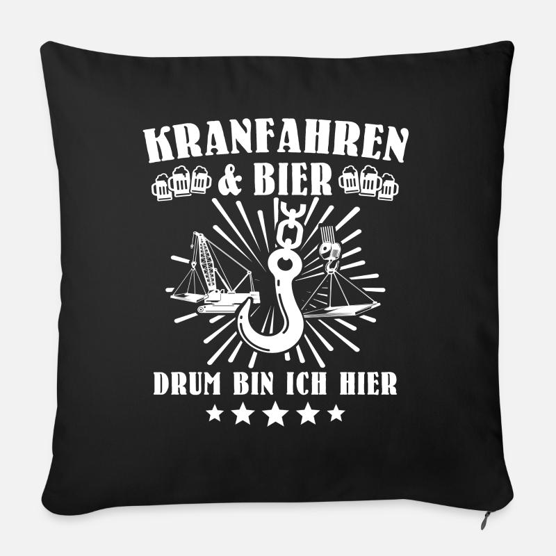 Kranführer Kran Kranfahrer - Sofakissen mit Füllung 45 x 45 cm - Schwarz