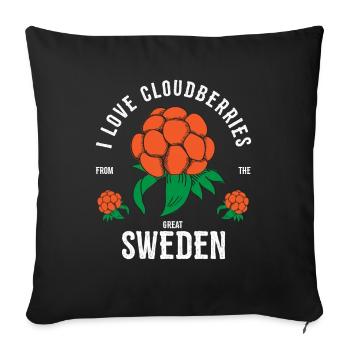 Hjortron Moltebeere Schweden Frucht Beere - Sofakissen mit Füllung 45 x 45 cm - Schwarz - Vorne