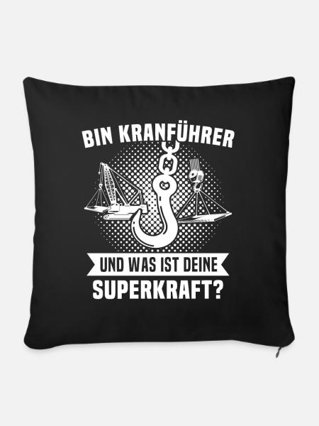 Kranfuehrer Kran Kranfahrer - Sofakissen mit Füllung 45 x 45 cm - Schwarz