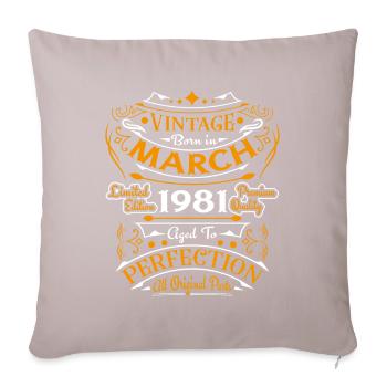 Vintage Nées En Mars 1981 Cadeau D'anniversaire - Coussin et housse de 45 x 45 cm - taupe clair - Devant