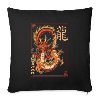dragon Drago wyvern dragon Japan gift - Sofa pillow with filling 45cm x 45cm - black - Front