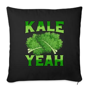 kale yes kale vegan - Sofa pillow with filling 45cm x 45cm - black - Front