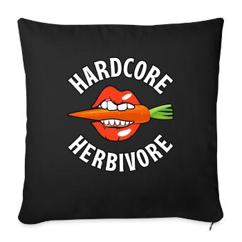 Handcore herbivore vegan - Coussin et housse de 45 x 45 cm - noir - Devant