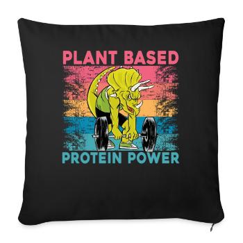 Plant based Protein Power Vegan - Sofakissen mit Füllung 45 x 45 cm - Schwarz - Vorne