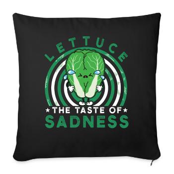 Laitue au goût de Tristesse Vegan - Coussin et housse de 45 x 45 cm - noir - Devant
