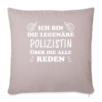 Polizistin Witz Spruch Polizei Polizistin Geschenk - Sofakissen mit Füllung 45 x 45 cm - helles Taupe - Vorne