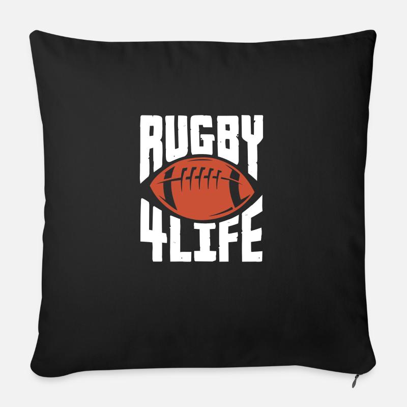 Rugby - Sofakissen mit Füllung 45 x 45 cm - Schwarz