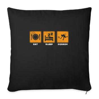 Joueur de squash Badminton Sports Gift - Coussin et housse de 45 x 45 cm - noir - Devant