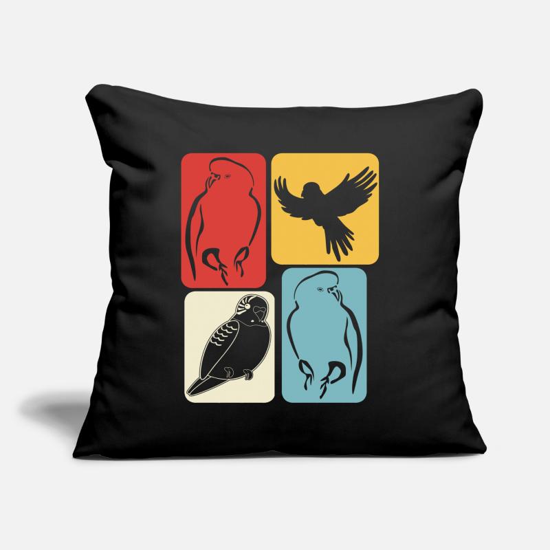 Budgerigar Rétro Budgerigars Coussin et housse de 45 x 45 cm