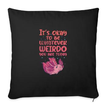 Axolotl Wassertier Wasser Geschenk - Sofakissen mit Füllung 45 x 45 cm - Schwarz - Vorne