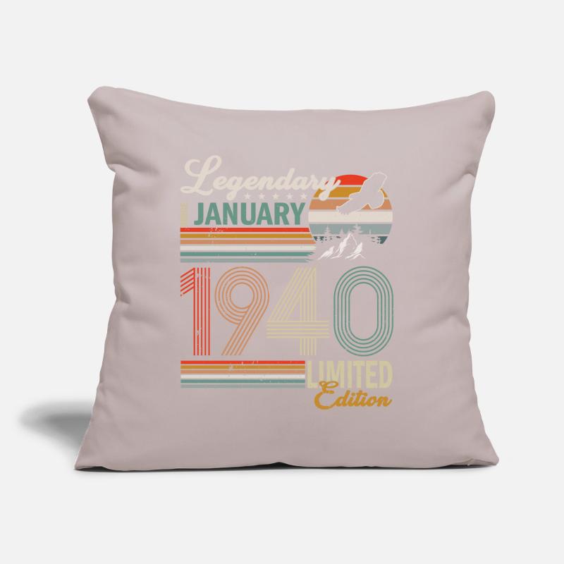 Januar 1940 Geburtstag Mann Sofakissen mit Füllung 45 x 45 cm