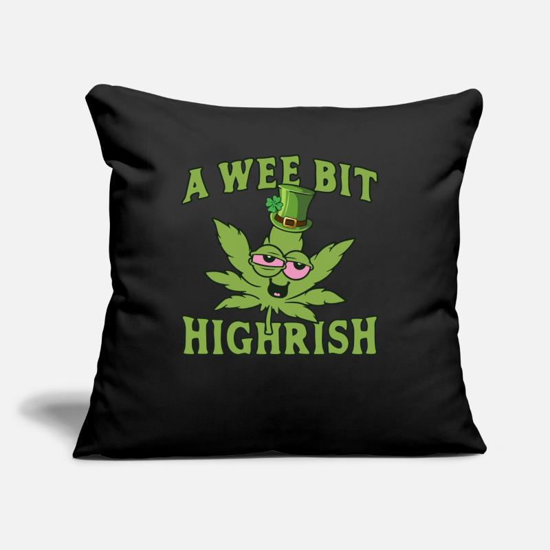 A wee bit Highrish Cannabisleaf Sofa pillow with filling 45cm x 45cm