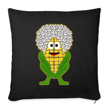 Maïs soufflé au maïs - Coussin et housse de 45 x 45 cm - noir - Devant