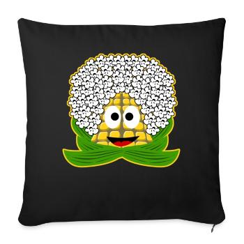 Maïs soufflé - Coussin et housse de 45 x 45 cm - noir - Devant