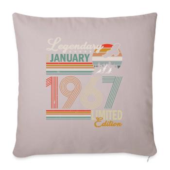 Legendär seit Januar 1967 - Sofakissen mit Füllung 45 x 45 cm - helles Taupe - Vorne