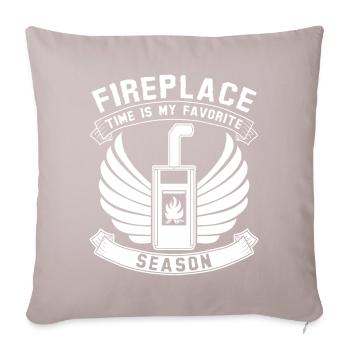 Stove Woodburning stove Firewood Fireplace - Sofa pillow with filling 45cm x 45cm - light taupe - Front