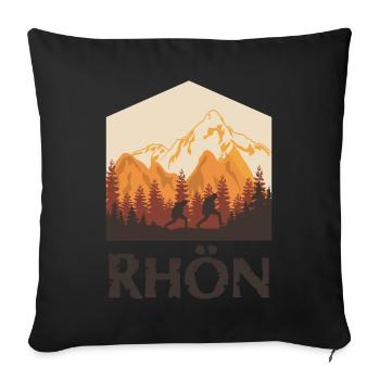 Rhön Wandern und Rhöner Berge - Sofakissen mit Füllung 45 x 45 cm - Schwarz - Vorne