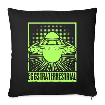 Alien Ei Außerirdisches Eier Raumschiff - Sofakissen mit Füllung 45 x 45 cm - Schwarz - Vorne