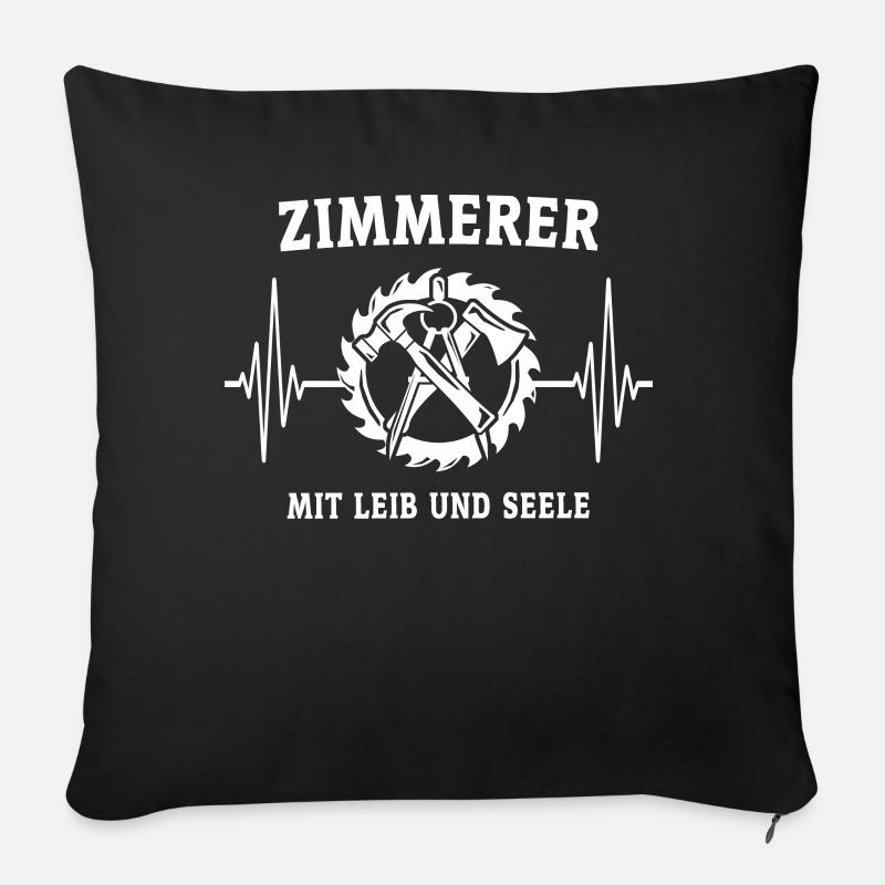 Zimmerer EKG Zimmermann - Sofakissen mit Füllung 45 x 45 cm - Schwarz