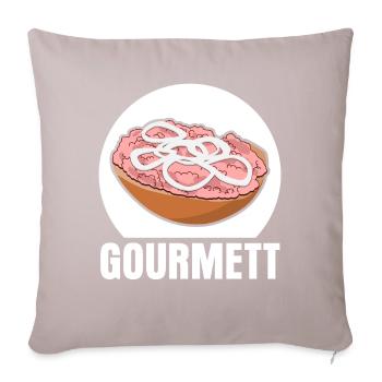 Mettbrötchen Gourmet Mettigel Mett - Sofakissen mit Füllung 45 x 45 cm - helles Taupe - Vorne