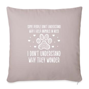 Animal Rescue - Sofa pillow with filling 45cm x 45cm - light taupe - Front