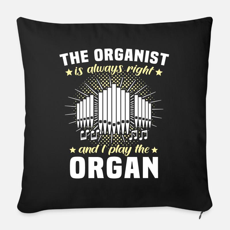 Organist Orgelspieler Orgel Kirchenorgel - Sofakissen mit Füllung 45 x 45 cm - Schwarz