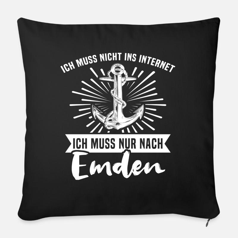 Emden Sprüche Emdener - Sofakissen mit Füllung 45 x 45 cm - Schwarz