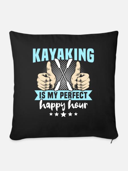 Kayaking Kayaker Kayak - Sofakissen mit Füllung 45 x 45 cm - Schwarz