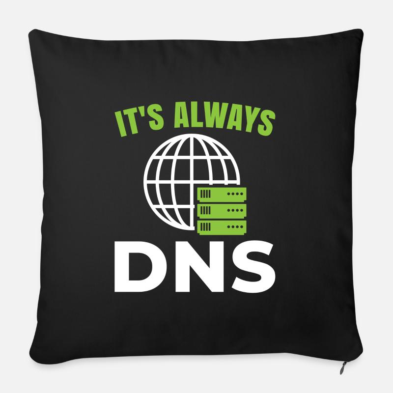 It's always dns for networking computer fan - Sofa pillow with filling 45cm x 45cm - black