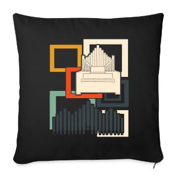 Organ Organ Player Retro Organist - Sofa pillow with filling 45cm x 45cm - black - Front