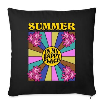 Sommer retro Sonne - Sofakissen mit Füllung 45 x 45 cm - Schwarz - Vorne