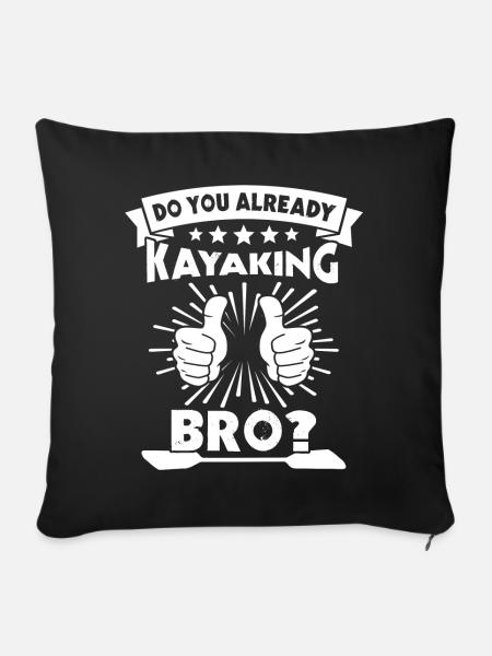 Kayaker Kayaking - Sofakissen mit Füllung 45 x 45 cm - Schwarz