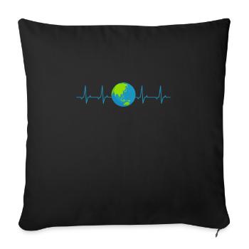 Climate change - Sofa pillow with filling 45cm x 45cm - black - Front