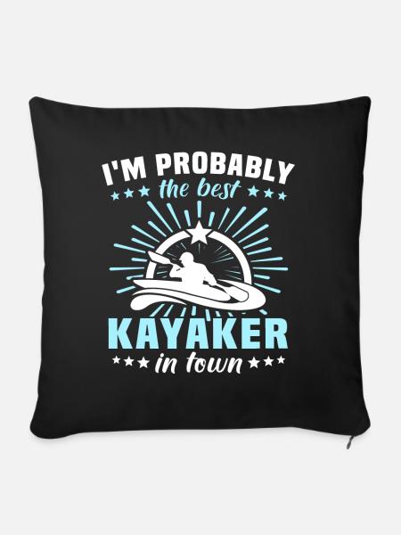 Kayaking Kayaker - Sofakissen mit Füllung 45 x 45 cm - Schwarz
