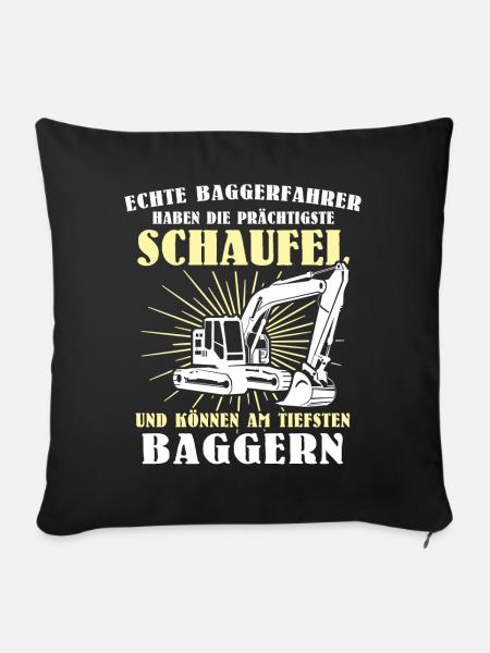 Bagger Baggerfahrer - Sofakissen mit Füllung 45 x 45 cm - Schwarz