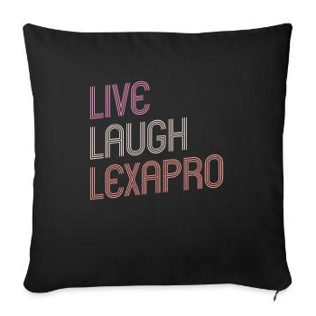 Life Laughter Lexapro - Sofa pillow with filling 45cm x 45cm - black - Front