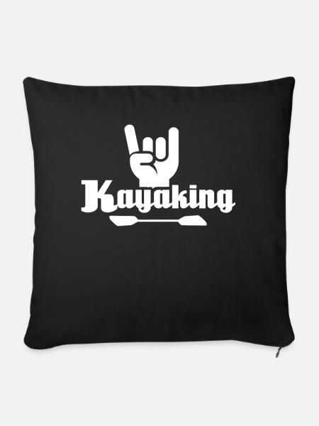 Kayaker Kayaking - Sofakissen mit Füllung 45 x 45 cm - Schwarz