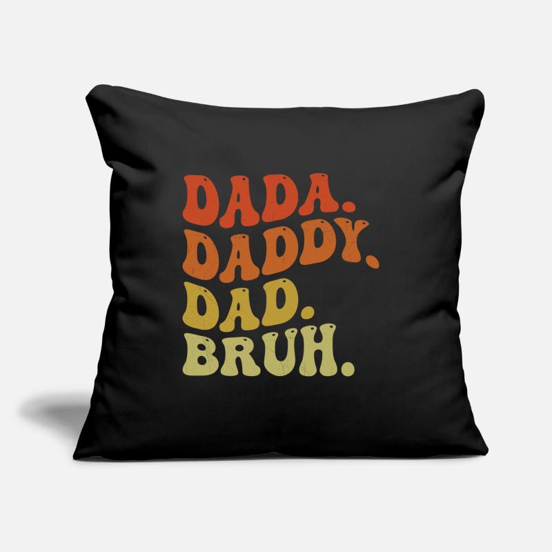 Dada Daddy Dad Bruh Retro Coussin et housse de 45 x 45 cm
