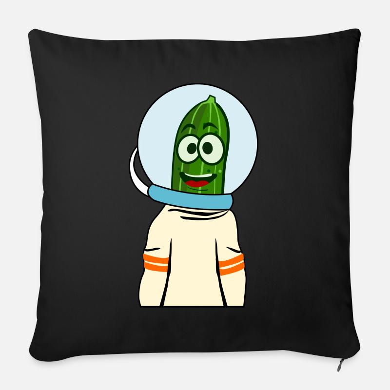 Gurke im Weltraum Astronauten Gurken - Sofakissen mit Füllung 45 x 45 cm - Schwarz