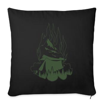 Campfire Outdoor Hiking Camping - Sofa pillow with filling 45cm x 45cm - black - Front