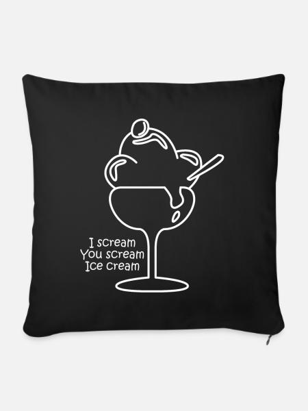 Eis Eiscreme Eisbecher - Sofakissen mit Füllung 45 x 45 cm - Schwarz