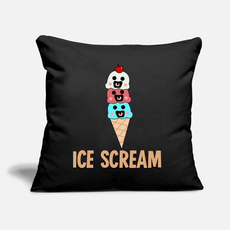 Eiscreme Eis Eisbecher Sofakissen mit Füllung 45 x 45 cm