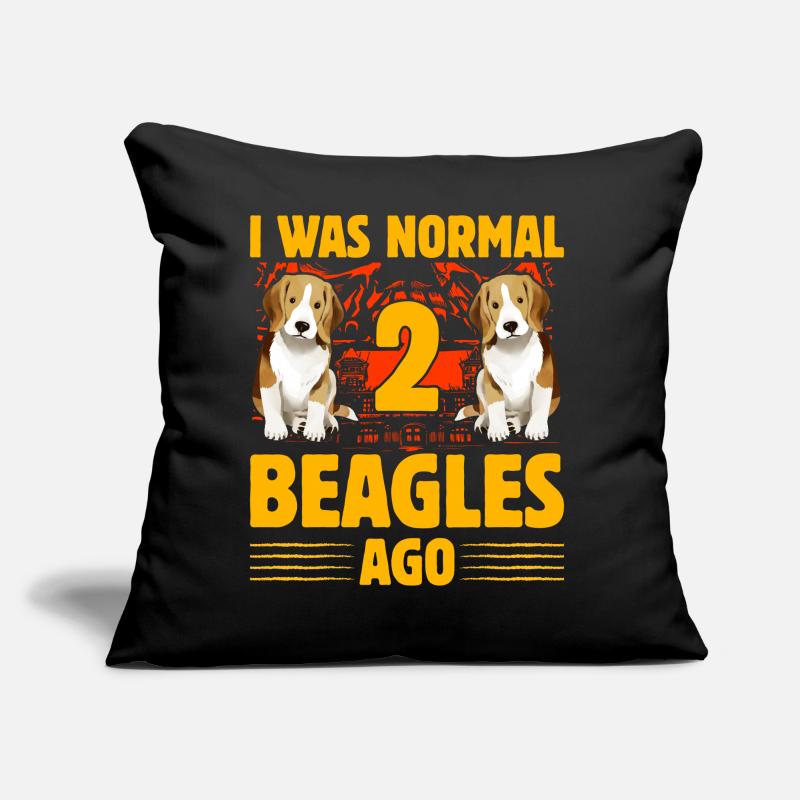 J’étais normal il y a 2 Beagles Beagle Coussin et housse de 45 x 45 cm